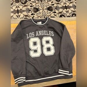 No Comment Los Angeles 98 Sweatshirt Mens XL Gray Varsity Crewneck Pullover